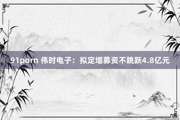 91porn 伟时电子：拟定增募资不跳跃4.8亿元