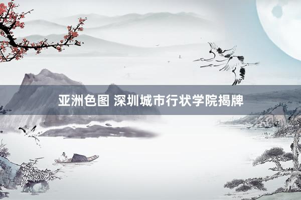亚洲色图 深圳城市行状学院揭牌