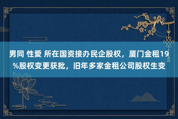 男同 性愛 所在国资接办民企股权，厦门金租19%股权变更获批，旧年多家金租公司股权生变