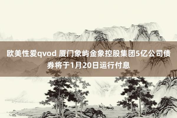 欧美性爱qvod 厦门象屿金象控股集团5亿公司债券将于1月20日运行付息