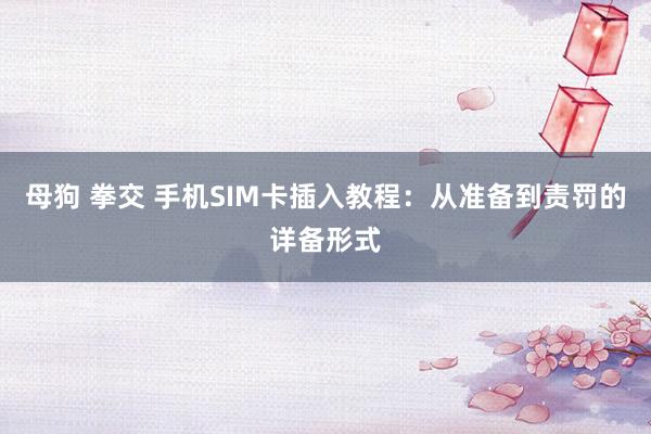 母狗 拳交 手机SIM卡插入教程：从准备到责罚的详备形式