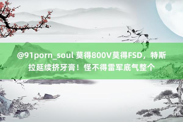 @91porn_soul 莫得800V莫得FSD，特斯拉延续挤牙膏！怪不得雷军底气整个
