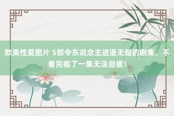 欧美性爱图片 5部令东说念主进退无据的剧集，不看完临了一集无法自拔！