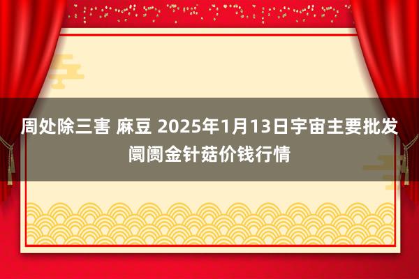 周处除三害 麻豆 2025年1月13日宇宙主要批发阛阓金针菇价钱行情