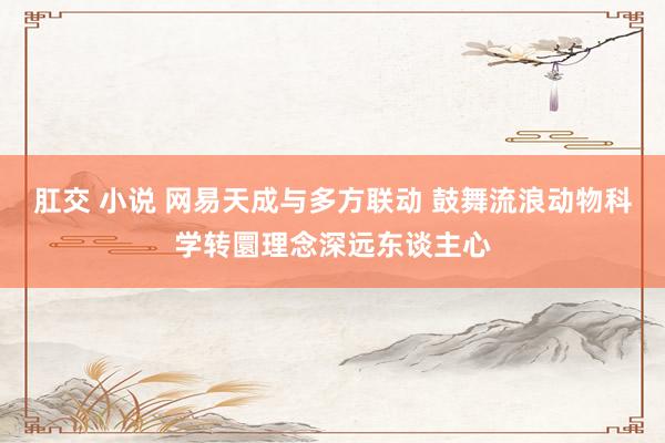 肛交 小说 网易天成与多方联动 鼓舞流浪动物科学转圜理念深远东谈主心