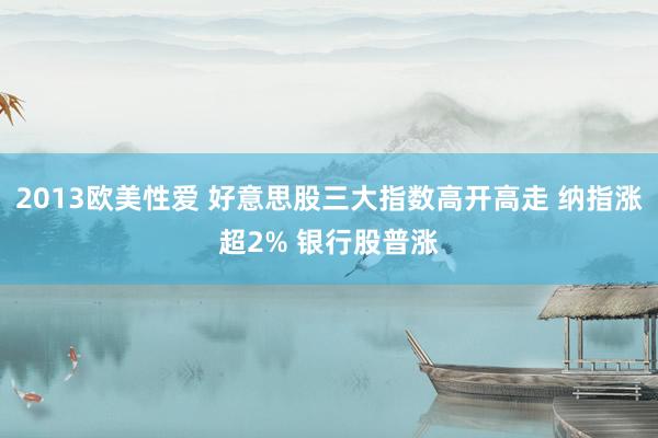 2013欧美性爱 好意思股三大指数高开高走 纳指涨超2% 银行股普涨