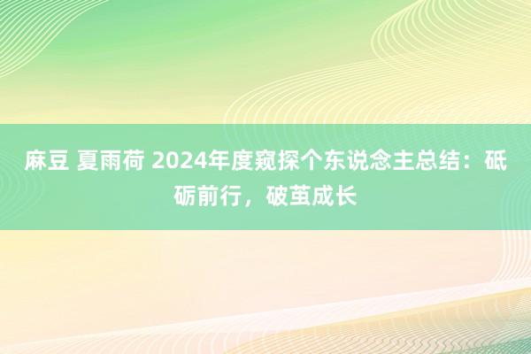 麻豆 夏雨荷 2024年度窥探个东说念主总结：砥砺前行，破茧成长