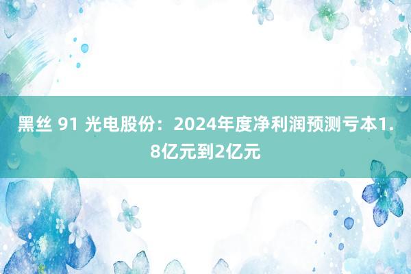 黑丝 91 光电股份：2024年度净利润预测亏本1.8亿元到2亿元