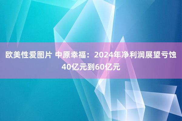 欧美性爱图片 中原幸福：2024年净利润展望亏蚀40亿元到60亿元