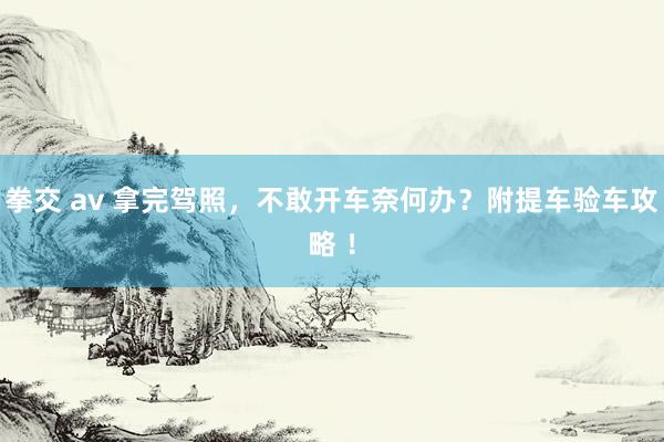 拳交 av 拿完驾照，不敢开车奈何办？附提车验车攻略 ！