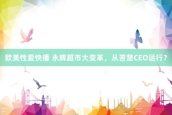 欧美性爱快播 永辉超市大变革，从苦楚CEO运行？