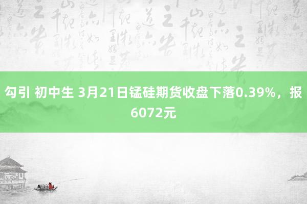 勾引 初中生 3月21日锰硅期货收盘下落0.39%，报6072元