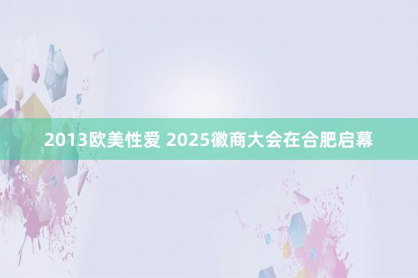 2013欧美性爱 2025徽商大会在合肥启幕