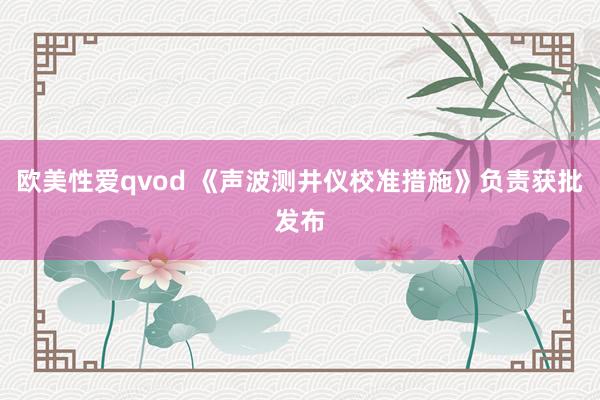 欧美性爱qvod 《声波测井仪校准措施》负责获批发布