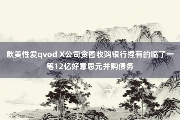 欧美性爱qvod X公司贪图收购银行捏有的临了一笔12亿好意思元并购债务