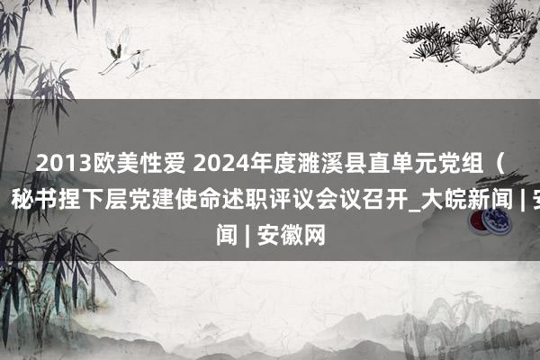 2013欧美性爱 2024年度濉溪县直单元党组（党委）秘书捏下层党建使命述职评议会议召开_大皖新闻 | 安徽网