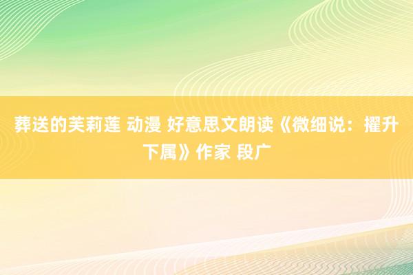 葬送的芙莉莲 动漫 好意思文朗读《微细说：擢升下属》作家 段广