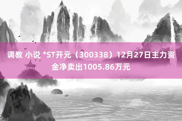 调教 小说 *ST开元（300338）12月27日主力资金净卖出1005.86万元