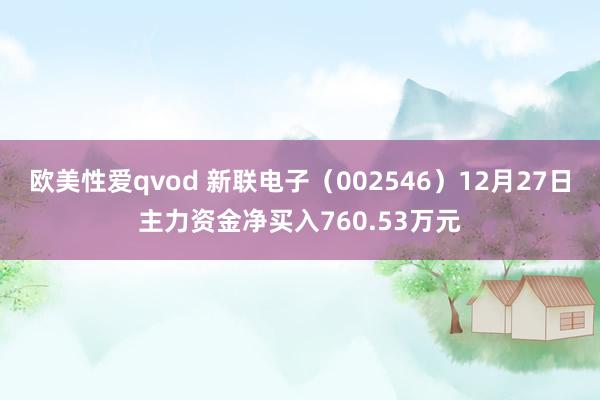 欧美性爱qvod 新联电子（002546）12月27日主力资金净买入760.53万元