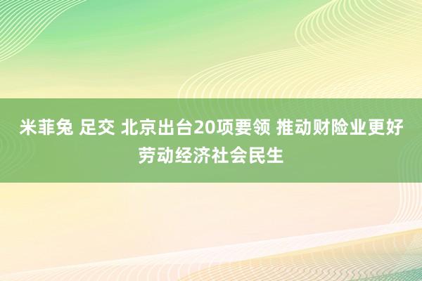 米菲兔 足交 北京出台20项要领 推动财险业更好劳动经济社会民生