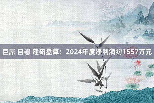 巨屌 自慰 建研盘算：2024年度净利润约1557万元