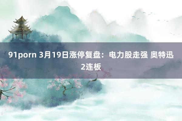 91porn 3月19日涨停复盘：电力股走强 奥特迅2连板