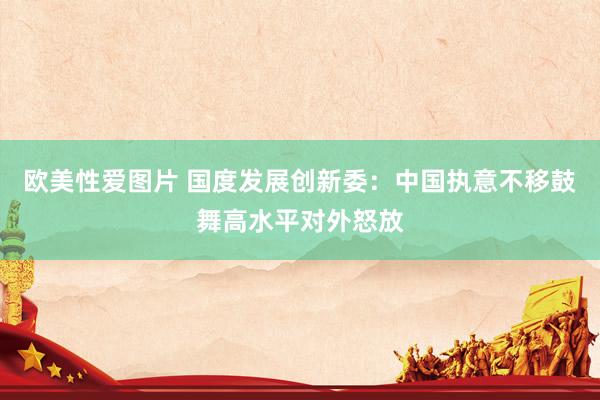 欧美性爱图片 国度发展创新委：中国执意不移鼓舞高水平对外怒放