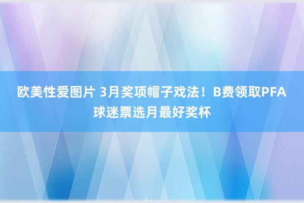 欧美性爱图片 3月奖项帽子戏法！B费领取PFA球迷票选月最好奖杯