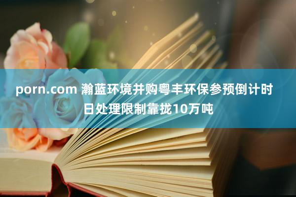 porn.com 瀚蓝环境并购粤丰环保参预倒计时  日处理限制靠拢10万吨