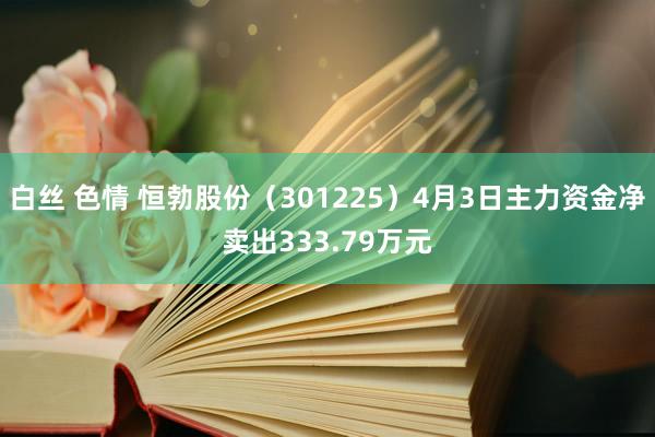 白丝 色情 恒勃股份（301225）4月3日主力资金净卖出333.79万元