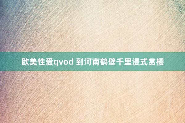 欧美性爱qvod 到河南鹤壁千里浸式赏樱