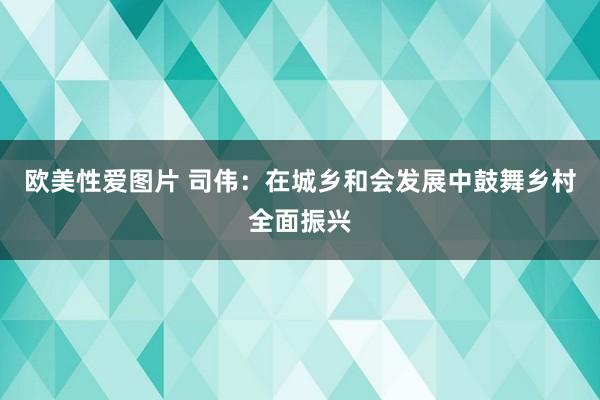 欧美性爱图片 司伟：在城乡和会发展中鼓舞乡村全面振兴