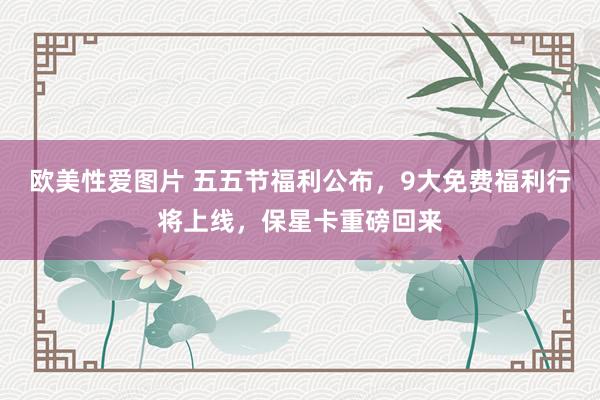 欧美性爱图片 五五节福利公布，9大免费福利行将上线，保星卡重磅回来