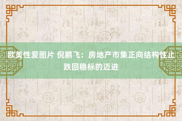 欧美性爱图片 倪鹏飞：房地产市集正向结构性止跌回稳标的迈进